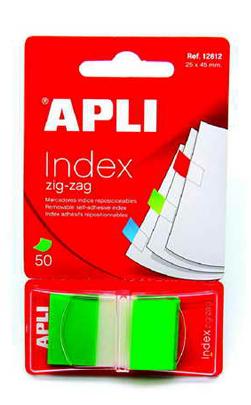 Самозалепващи индекси 25Х45мм Zig-Zag в диспенсер зелено