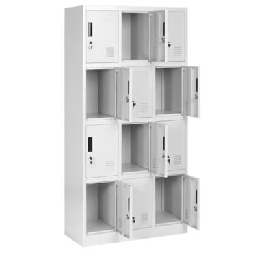 Гардероб метален BTL J с 12 отделения 185/90/40 - сниман острани, отворени врати, празен