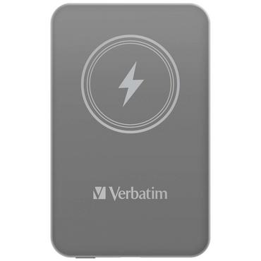 Външна батерия Verbatim MCP-5GY Power Pack 5000 mAh with UBS-C® PD 20W / Magnetic Wireless Charging 15W Grey