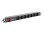 Филтър Lanberg power distribution unit (PDU) 19'1U 16A 7 SOCKETS SCHUKO 2M, black