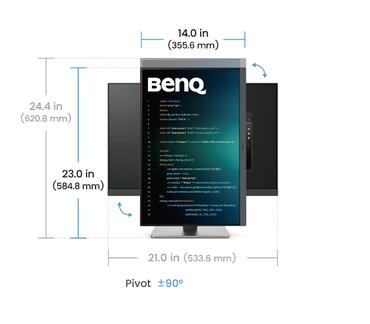 Монитор BenQ RD240Q, 24.1', 2560x1600 WQXGA, Programming Monitor, 16:10, 1.07 billions col., HDR10, 1000:1, 20M:1 DCR, 300 cd/m2, HDMI 2.0, DP 1.4, USB-C (90W), Flicker-free, B.I. Gen2, Low Blue Light+, Night Hours Prot., Sp.2W, Height Adj.,Tilt,Swiv, Piv
