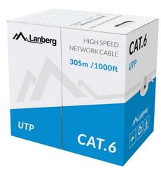 Кабел Lanberg LAN cable UTP CAT.6 305m solid CCA, grey