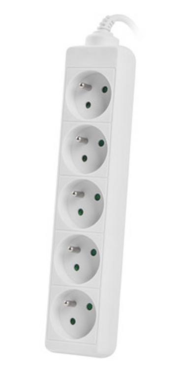 Разклонител Lanberg power strip 1.5m, 5 sockets, french quality-grade copper cable, white