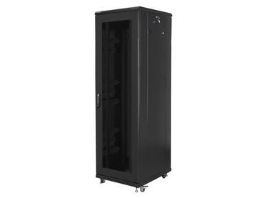 Комуникационен шкаф Lanberg rack cabinet 19' free-standing 42U/600x800 (flat pack) with mesh door black