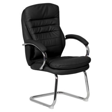 Посетителски стол ЛАЗАРИНА- черна еко кожа