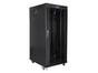 Комуникационен шкаф Lanberg rack cabinet 19' free-standing 27U/800x1200 (flat pack) with glass door lcd black
