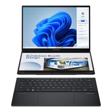 Лаптоп Asus ZenBook Duo 14 UX8406MA-PZ346X, Screen Pad Plus, Intel ULTRA 7 155H ,14' OLED, WQXGA+ ( 2880X1800 ) 16:10Touch, 32GB LPDDR5X (on bd), 1TB SSD, Soft Keyboard, Windows11 Pro,GREY