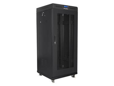 Комуникационен шкаф Lanberg rack cabinet 19' free-standing 27U/600x600 (flat pack) with mesh door lcd black v2