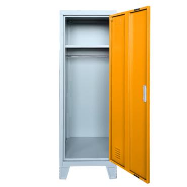 Метален гардероб детски BTL с 1 отделение- отворен, празен, оранжев