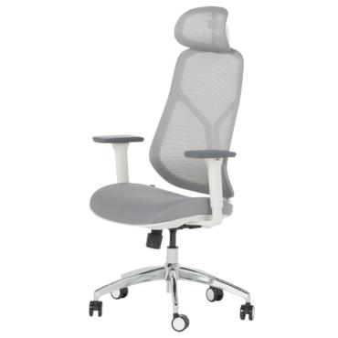 Директорски стол ЙОАН- сива дамаска, сив меш