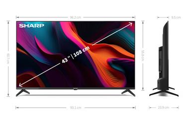 Телевизор Sharp 43GL4260, 43' LED  Google TV, 4K Ultra HD 3840x2160 Frameless, AQUOS, 1 000 000:1, DVB-T/T2/C/S/S2, Active Motion 1000, HDR10, Dolby Atmos, Dolby Vision, Google Assistant, Chromecast Built-in, HDMI 2.1 with eARC, 3.5mm Headphone jack / lin