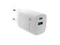 Адаптер Natec USB Charger  Ribera Gan 1X USB-A + 1X USB-C 30W, White