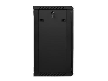 Комуникационен шкаф Lanberg rack cabinet 19' wall-mount 18U / 600x450 for self-assembly (flat pack), black