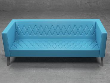 Диван триместен ТУТРАКАН ANT 06 - сниман в профил, светло син на цвят