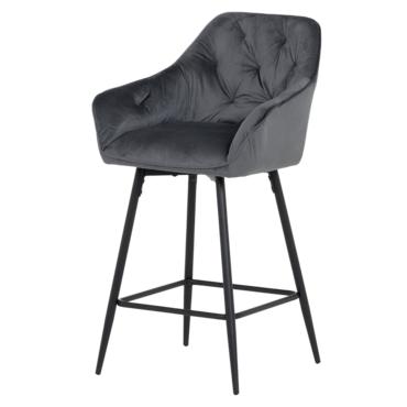 Бар стол АЛЕГ- тъмносива дамаска