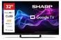 Телевизор Sharp 32HF3865E, 32' QLED Google TV, FHD 1920x1080 Frameless, 1 000 000:1, DVB-T/T2/C/S/S2, HDR10, Speaker 2x8W, Dolby Digital, Google Cast, 3xHDMI (ARC/CEC), CI+, 3.5mm Headphone jack / line-out, lan, 2xUSB, Wi-Fi, Bluetooth, Mini Composite, E,