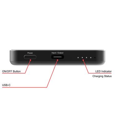 Външна батерия Verbatim Charge 'n' Go Essentials Power Bank Magnetic Wireless 5000mAh Black