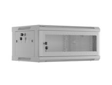 Комуникационен шкаф Lanberg rack cabinet 19' wall-mount 4U/600x450 with perforated door grey (flat pack)