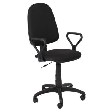 Работен стол ПРЕСТИЖ- черна дамаска, черна база