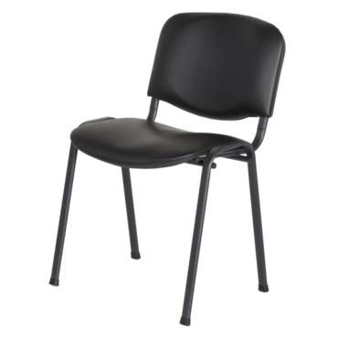 Посетителски стол еко кожа- снимка отстрани