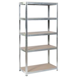 Метален стелаж BTL цинк 150x75x30см 100кг/ рафт- 5 рафта, цвят цинк