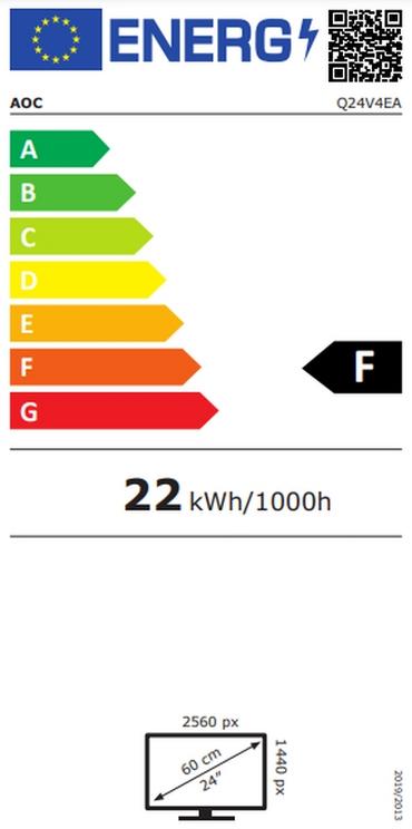 Монитор AOC Q24V4EA, 23.8' IPS WLED, 2560x1440@75Hz, 4GtG, 250m/2, 1000:1, DCR 20M:1, Adaptive Sync, FlickerFree, Low Blue Light, 2Wx2, Tilt, HDMI, DP