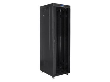 Комуникационен шкаф Lanberg rack cabinet 19' free-standing 42U/600x800 (flat pack) with glass door lcd black v2