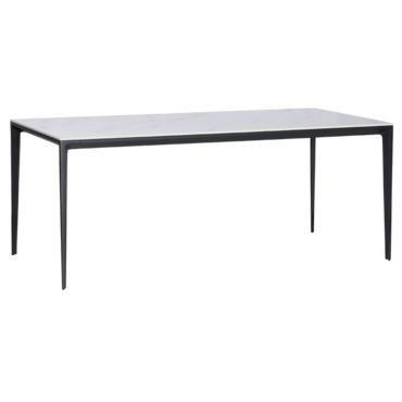 Трапезна маса ДАМЯН- бял плот, черни крака