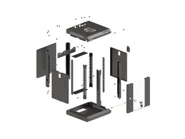 Комуникационен шкаф Lanberg rack cabinet 10' wall-mount 9U/300x300 (flat pack) with glass door black