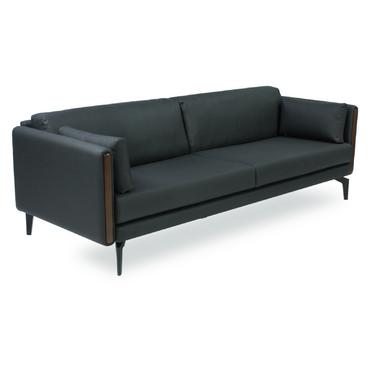 Диван триместен ЕВТИМИЙ HND 03 - сниман в приближен кадър, тъмно зелена дамаска