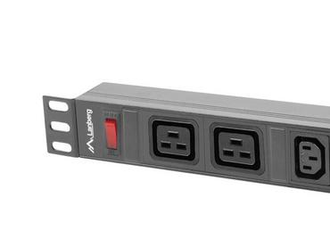 Разклонител Lanberg power distribution unit (pdu) 19' 1U 16a 2m 2x c19 8x iec c13 sockets black c20