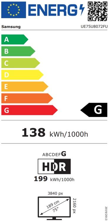Телевизор Samsung 75' 75U8072, 189 cm, Smart, LED, 4K Ultra HD, 50Hz Model 2025