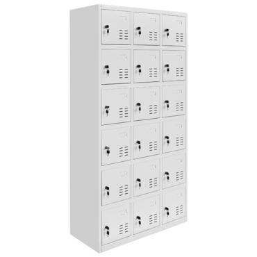 Метален гардероб BTL ZHZ с 18 отделения 180х90х40 см -  сниман острани, затворени врати, сив