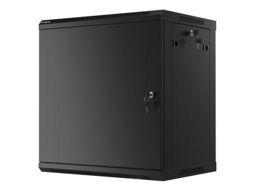 Комуникационен шкаф Lanberg rack cabinet 19' wall-mount 12U/600x450 for self-assembly with metal door black (flat pack)