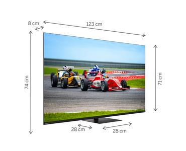 Телевизор Thomson Smart QLED Pro TV 55'; Google TV; 3840 x 2160 (4K UHD), DLED, 144 Hz, DVB-T/T2/C/S/S2, HDR10, Wi-Fi, Bluetooth, LAN, HDMI 4 (2.1), USB 2 (2.0) + 1 (3.0), Central Swivel Stand, Black