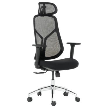 Директорски стол ЙОАН- черен цвят, хромирана база