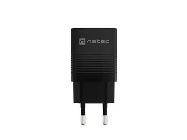 Адаптер Natec USB Charger  Ribera Gan 1X USB-A + 1X USB-C 30W, Black