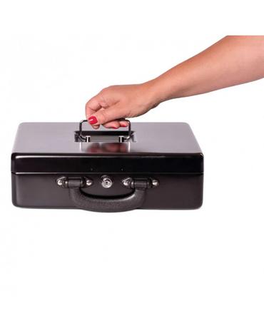 Метална кутия с евро монетник 300х245х93 мм- затворена, с дръжка