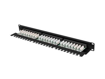 Пач панел Lanberg patch panel 24 port 1U 19' CAT.6a utp with cable organizer black