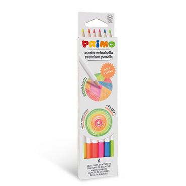 Моливи цветни Primo шестоъгълни 6 цвята неон