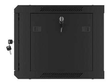 Комуникационен шкаф Lanberg rack cabinet 19' wall-mount 6U/600x450 for self-assembly with metal door black (flat pack)