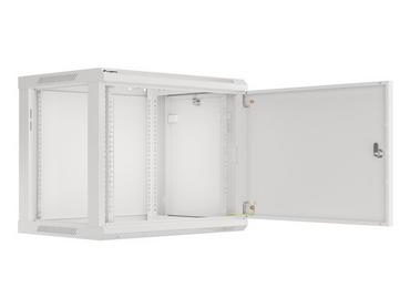 Комуникационен шкаф Lanberg rack cabinet 19' wall-mount 9U/600x450 for self-assembly with metal door grey (flat pack)