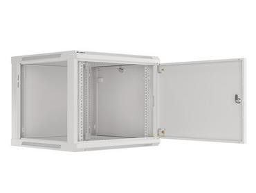 Комуникационен шкаф Lanberg rack cabinet 19' wall-mount 9U/600x600 for self-assembly with metal door grey (flat pack)