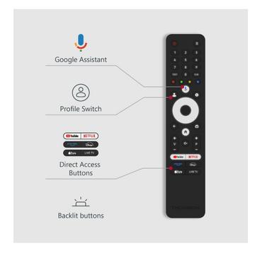 Телевизор Thomson Smart QLED Pro TV 55'; Google TV; 3840 x 2160 (4K UHD), DLED, 144 Hz, DVB-T/T2/C/S/S2, HDR10, Wi-Fi, Bluetooth, LAN, HDMI 4 (2.1), USB 2 (2.0) + 1 (3.0), Central Swivel Stand, Black