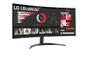 Монитор LG 34WR50QK-B, 34' UltraWide Curved, AG, VA, 5ms, 1ms MBR, 3000:1, 300 cd/m2, 21:9, WQHD 3440x1440, HDR 10, sRGB 99%, FreeSync, 100 Hz, HDMI, DisplayPort, Tilt, Reader Mode, PBP, Headphone Out, Black