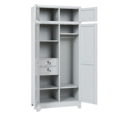 Метален гардероб BTL GR с 9 отделения 200х90х50 см- отворени врати, 2 чекмеджета, 4 рафта