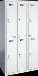 Метален гардероб FRT с 6 отделения 180х90х45 см - приближена снимка, сив, затворени врати