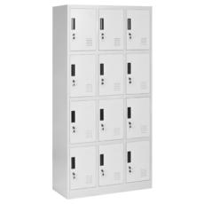 Гардероб метален BTL J с 12 отделения 185/90/40 - сниман отстрани, сив, затворени врати