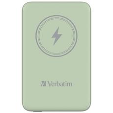Външна батерия Verbatim MCP-10GN Power Pack 10000 mAh with UBS-C PD 20W / Magnetic Wireless Charging 15W Green