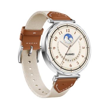 Часовник Huawei Watch GT5 Jana-B19W, 1.32', Amoled 466x466 PPI 352, , BT5.2 BLE/BR/EDR, 5ATM, 524mAh, Screenshot sharing, support message input, message notifications, Battery life up to 7 days, Compatible with iOS and Android devices, Brown Woven